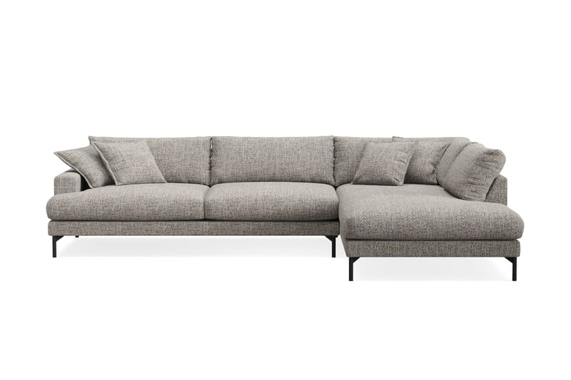 Menard Premium 5-personers Højrevendt L-formet Dyb ChaiselongSofa i Chenille - Grå - Møbler - Sofaer - Sofaer med sjeselong