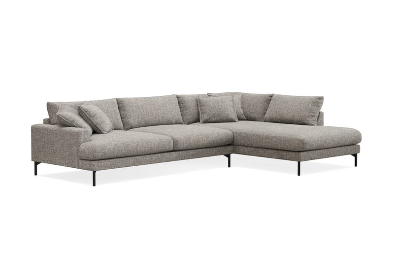 Menard Premium 5-personers Højrevendt L-formet Dyb ChaiselongSofa i Chenille - Grå - Møbler - Sofaer - Sofaer med sjeselong