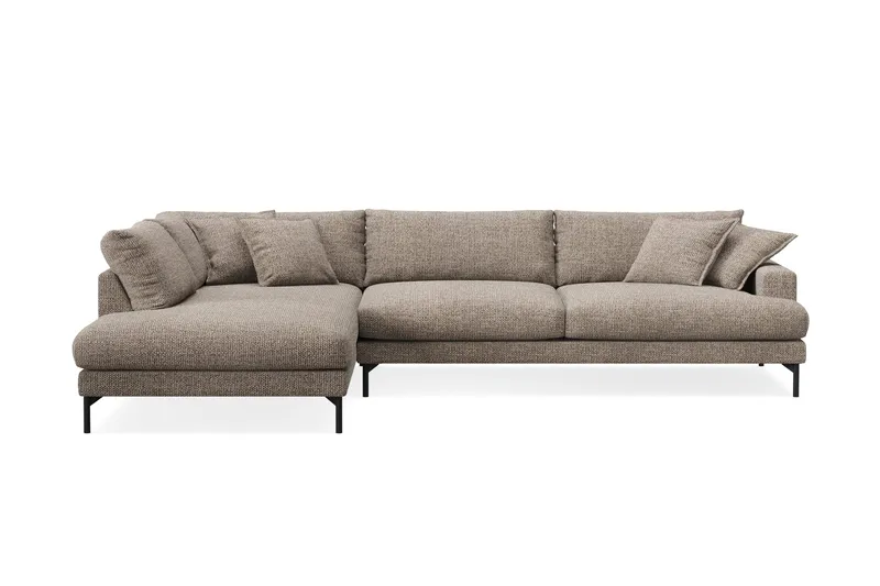 Menard Premium 5-personers Venstrevendt L-formet Dyb ChaiselongSofa i Chenille, Brun