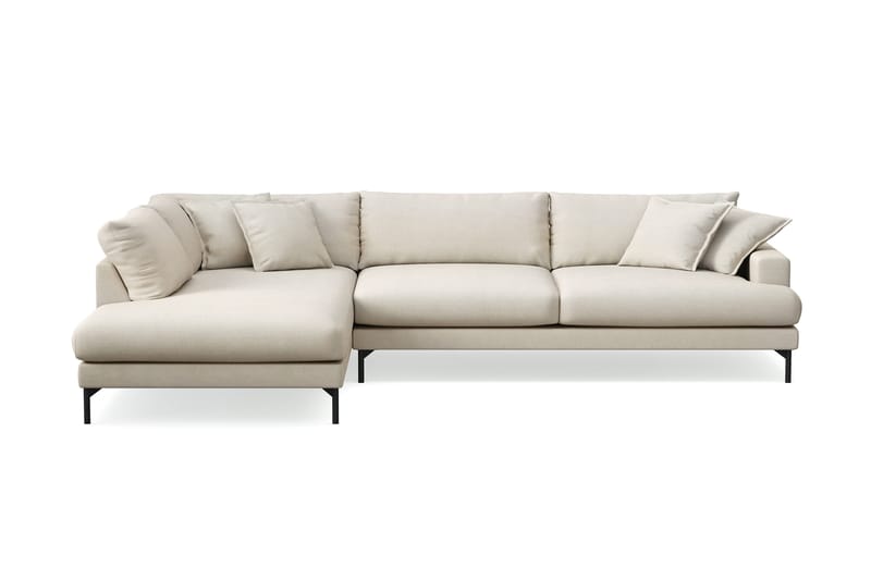 Menard Premium 5-seters venstrevendt L-formet dyp sjeselongsofa i stoff - Beige - Møbler - Sofaer - Sofaer med sjeselong