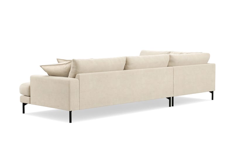 Menard Premium 5-seters venstrevendt L-formet dyp sjeselongsofa i chenille - Beige - Møbler - Sofaer - Sofaer med sjeselong