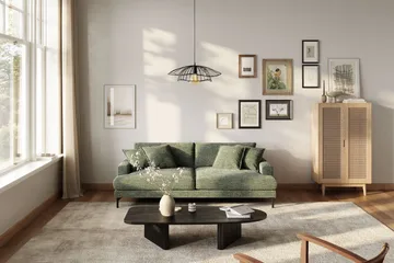 Menard Premium 4-personers Dyb Sofa i Chenille - Grøn - Møbler - Sofaer - 4 seter sofa