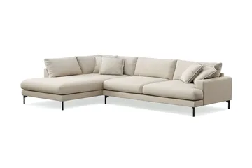 Menard Premium 5-seters venstrevendt L-formet dyp sjeselongsofa i stoff - Beige - Møbler - Sofaer - Sofaer med sjeselong