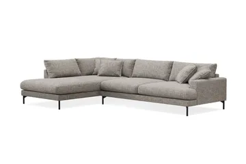 Menard Premium 5-seters venstrevendt L-formet dyp sjeselongsofa i chenille - Grå - Møbler - Sofaer - Sofaer med sjeselong
