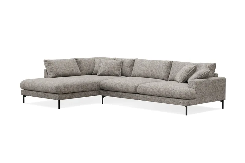 Menard Premium 5-seters venstrevendt L-formet dyp sjeselongsofa i chenille - Grå - Møbler - Sofaer - Sofaer med sjeselong