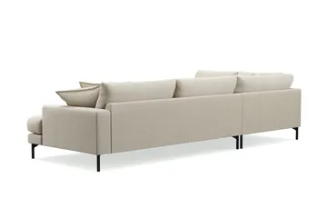 Menard Premium 5-seters venstrevendt L-formet dyp sjeselongsofa i stoff - Beige - Møbler - Sofaer - Sofaer med sjeselong