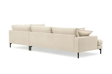 Menard Premium 5-seters høyrevendt L-formet dyp sjeselongsofa i chenille - Beige - Møbler - Sofaer - Sofaer med sjeselong