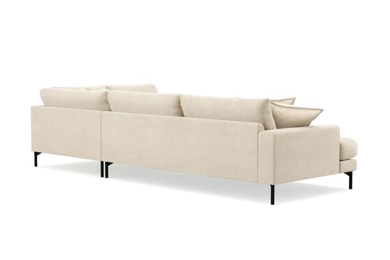 Menard Premium 5-seters høyrevendt L-formet dyp sjeselongsofa i chenille - Beige - Møbler - Sofaer - Sofaer med sjeselong