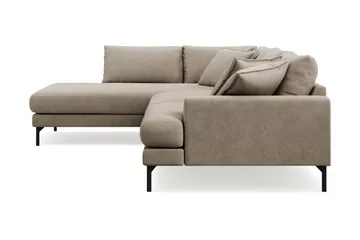Menard Premium 5-seters venstrevendt L-formet dyp sjeselongsofa i stoff - Brun - Møbler - Sofaer - Sofaer med sjeselong
