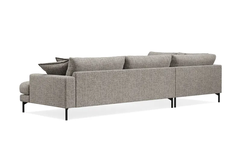 Menard Premium 5-seters venstrevendt L-formet dyp sjeselongsofa i chenille - Grå - Møbler - Sofaer - Sofaer med sjeselong