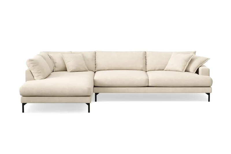 Menard Premium 5-seters venstrevendt L-formet dyp sjeselongsofa i chenille - Beige - Møbler - Sofaer - Sofaer med sjeselong