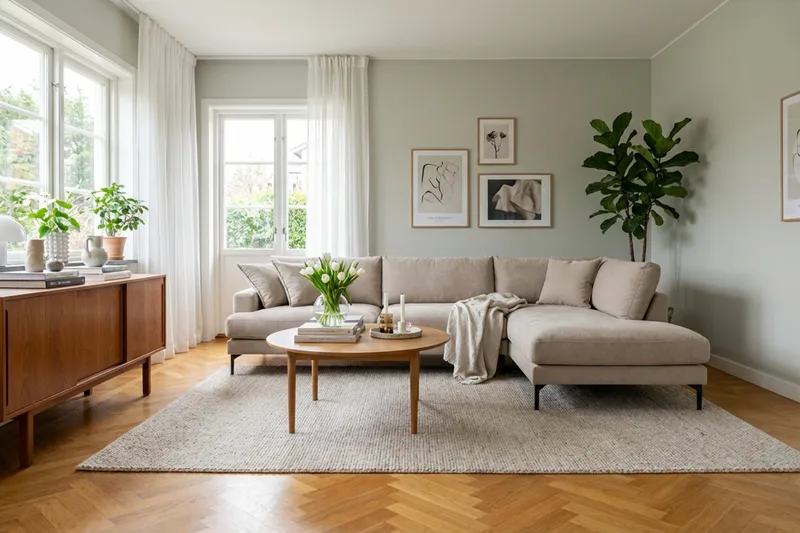 Menard Premium 5-seters høyrevendt L-formet dyp sjeselongsofa i stoff - Brun - Møbler - Sofaer - Sofaer med sjeselong