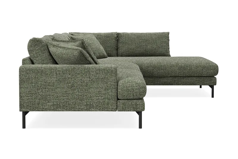 Menard Premium 5-personers Højrevendt L-formet Dyb ChaiselongSofa i Chenille - Grøn - Møbler - Sofaer - Sofaer med sjeselong