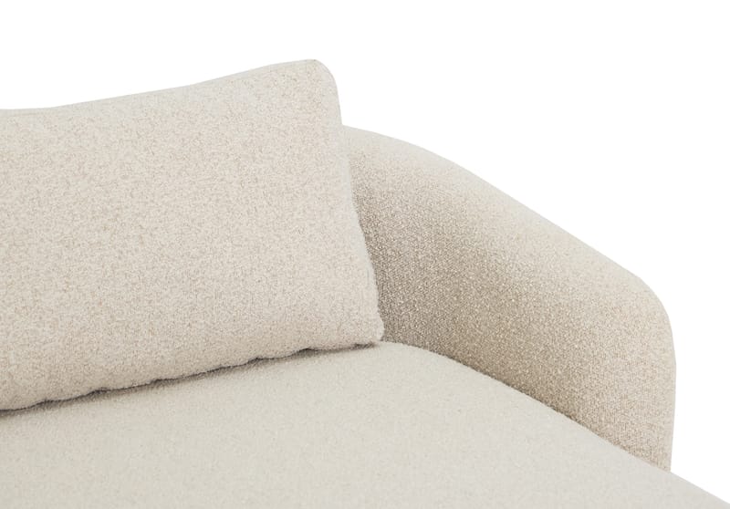 Milano avrundet 5-seters høyrevendt L-sofa med lav rygg i beige bouclé - Møbler - Sofaer - Sofaer med sjeselong