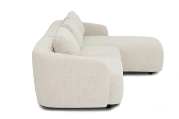 Milano avrundet 5-seters høyrevendt L-sofa med lav rygg i beige bouclé - Møbler - Sofaer - Sofaer med sjeselong
