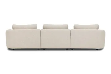 Milano avrundet 5-seters høyrevendt L-sofa med lav rygg i beige bouclé - Møbler - Sofaer - Sofaer med sjeselong