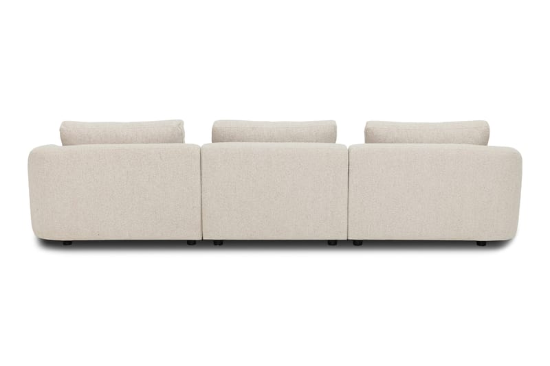 Milano avrundet 5-seters høyrevendt L-sofa med lav rygg i beige bouclé - Møbler - Sofaer - Sofaer med sjeselong