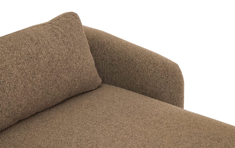 Milano avrundet 5-seters høyrevendt L-sofa med lav rygg i brun bouclé - Brun - Møbler - Sofaer - Sofaer med sjeselong