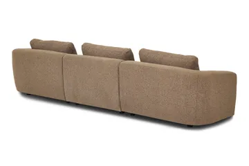 Milano avrundet 5-seters høyrevendt L-sofa med lav rygg i brun bouclé - Brun - Møbler - Sofaer - Sofaer med sjeselong