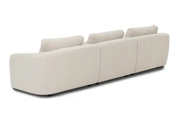 Milano avrundet 5-seters venstrevendt L-sofa med lav rygg i beige bouclé - Møbler - Sofaer - Sofaer med sjeselong
