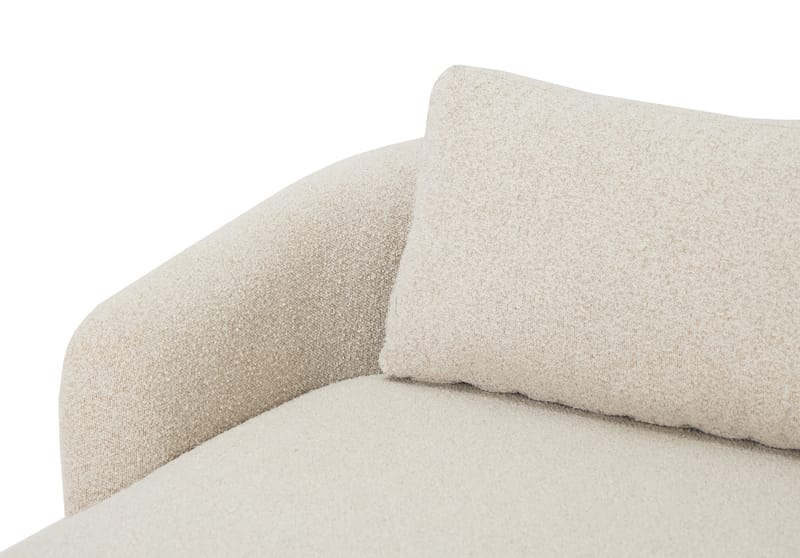 Milano avrundet 5-seters venstrevendt L-sofa med lav rygg i beige bouclé - Møbler - Sofaer - Sofaer med sjeselong