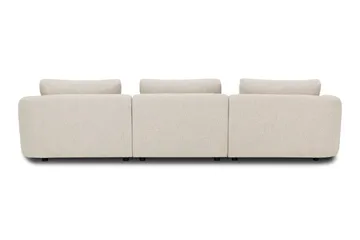 Milano avrundet 5-seters venstrevendt L-sofa med lav rygg i beige bouclé - Møbler - Sofaer - Sofaer med sjeselong
