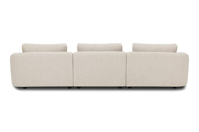 Milano avrundet 5-seters venstrevendt L-sofa med lav rygg i beige bouclé - Møbler - Sofaer - Sofaer med sjeselong