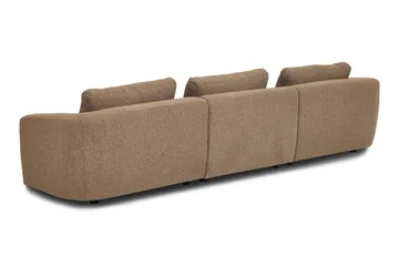 Milano avrundet 5-seters venstrevendt L-sofa med lav rygg i brun bouclé - Møbler - Sofaer - Sofaer med sjeselong