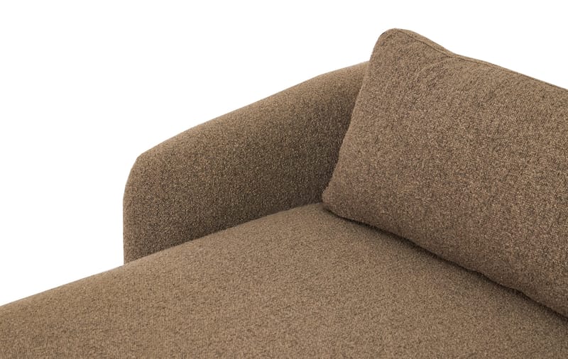 Milano avrundet 5-seters venstrevendt L-sofa med lav rygg i brun bouclé - Møbler - Sofaer - Sofaer med sjeselong