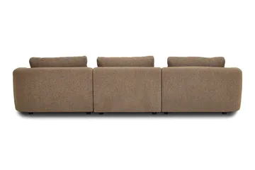 Milano avrundet 5-seters venstrevendt L-sofa med lav rygg i brun bouclé - Møbler - Sofaer - Sofaer med sjeselong