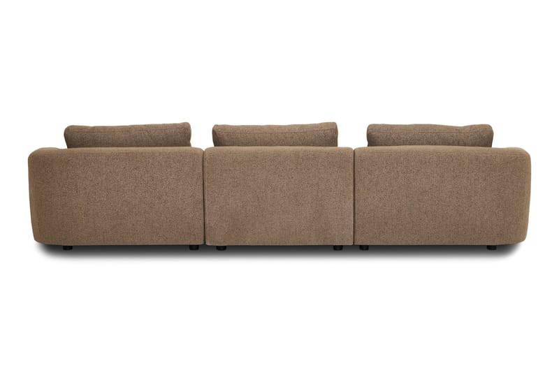 Milano avrundet 5-seters venstrevendt L-sofa med lav rygg i brun bouclé - Møbler - Sofaer - Sofaer med sjeselong