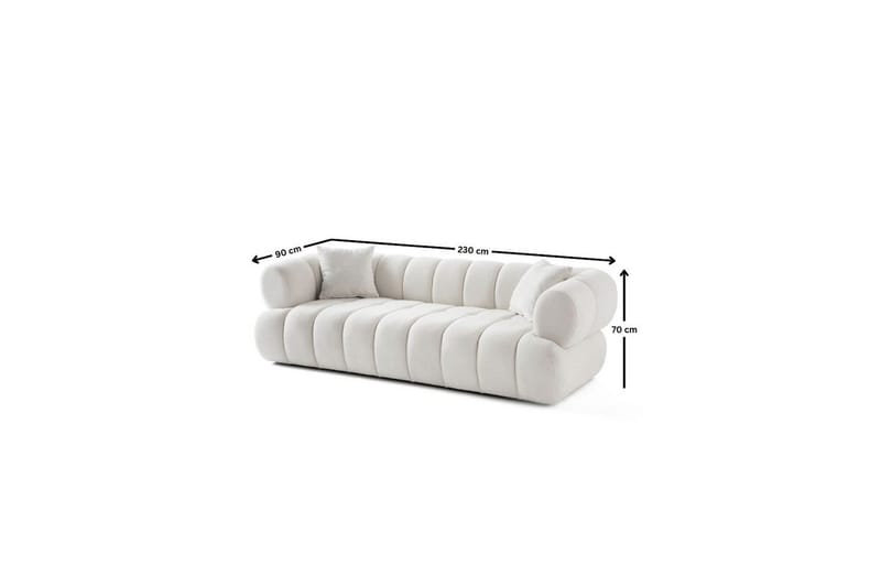 Mississauga Sofa 3-seter - Hvit - Møbler - Sofaer - 3 seter sofa