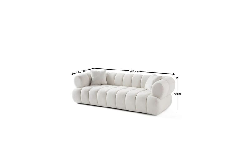 Mississauga Sofa 3-seter - Hvit - Møbler - Sofaer - 3 seter sofa