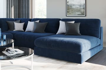 Arken 1-seters Divanmodul i Fløyel - Blå - Møbler - Sofaer - Modulsofaer - Øvrige moduler til modulsofa