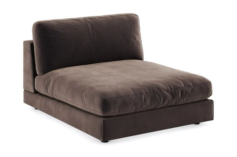 Arken 1-seters Divanmodul i Fløyel, Brun