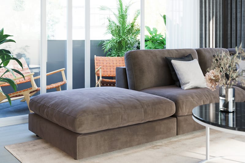 Arken 1-seters Divanmodul i Fløyel - Brun - Møbler - Sofaer - Modulsofaer - Øvrige moduler til modulsofa