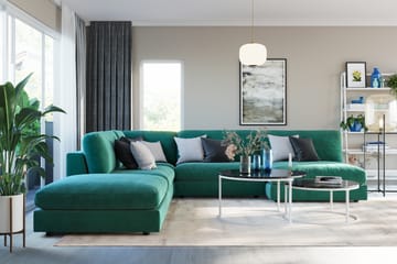 Arken 1-seters Divanmodul i Fløyel - Grønn - Møbler - Sofaer - Modulsofaer - Øvrige moduler til modulsofa