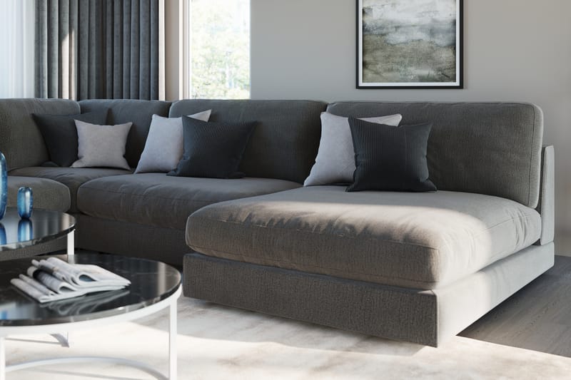 Arken 1-seters Divanmodul i Fløyel - Mørk grå - Møbler - Sofaer - Modulsofaer - Øvrige moduler til modulsofa