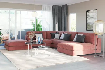 Arken 1-seters Divanmodul i Fløyel - Rosa - Møbler - Sofaer - Modulsofaer - Øvrige moduler til modulsofa