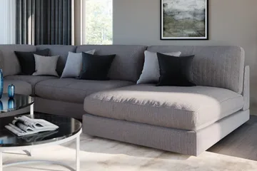 Arken 1-seters Divanmodul i Manchester - Mørk grå - Møbler - Sofaer - Modulsofaer - Øvrige moduler til modulsofa