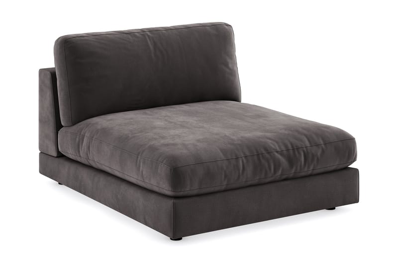 Arken 2-seters Divanmodul i Fløyel, Mørk grå