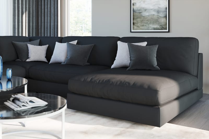 Arken 2-seters Divanmodul i Stoff - Svart - Møbler - Sofaer - Modulsofaer - Øvrige moduler til modulsofa