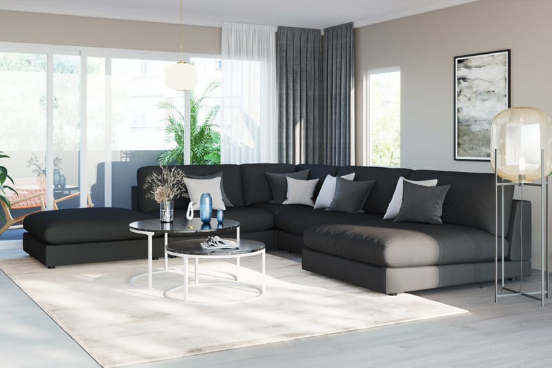 Arken 2-seters Divanmodul i Stoff - Svart - Møbler - Sofaer - Modulsofaer - Øvrige moduler til modulsofa