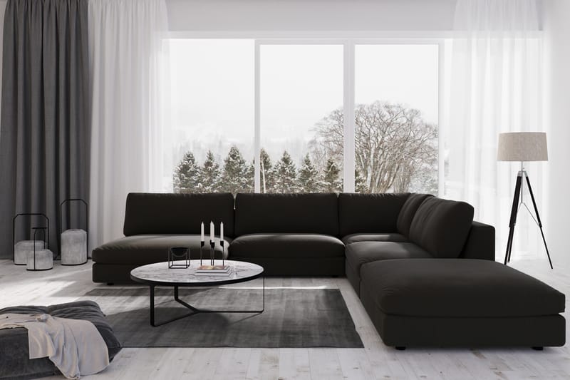 Arken 2-seters Divanmodul i Stoff - Svart - Møbler - Sofaer - Modulsofaer - Øvrige moduler til modulsofa