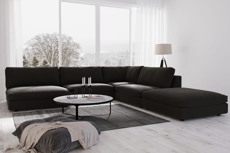 Arken 2-seters Divanmodul i Stoff - Svart - Møbler - Sofaer - Modulsofaer - Øvrige moduler til modulsofa