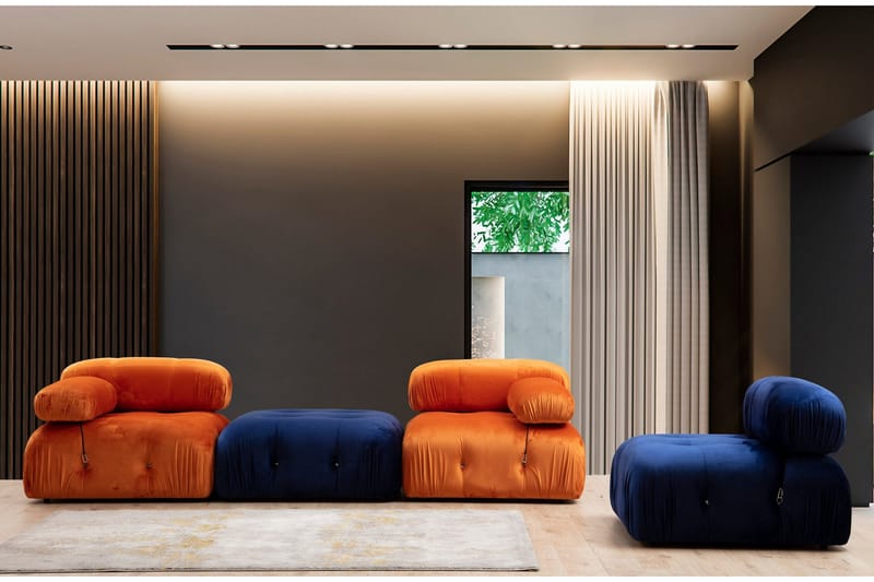 Belgin Fotskammelmodul 95 cm - Blå - Møbler - Sofaer - Modulsofaer - Øvrige moduler til modulsofa