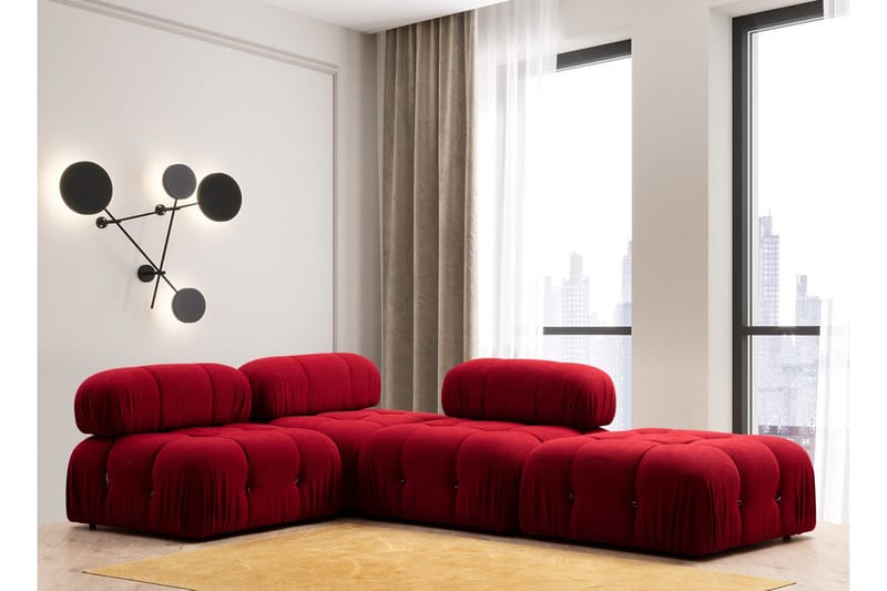 Belgin Fotskammelmodul 95 cm - Rød - Møbler - Sofaer - Modulsofaer - Øvrige moduler til modulsofa
