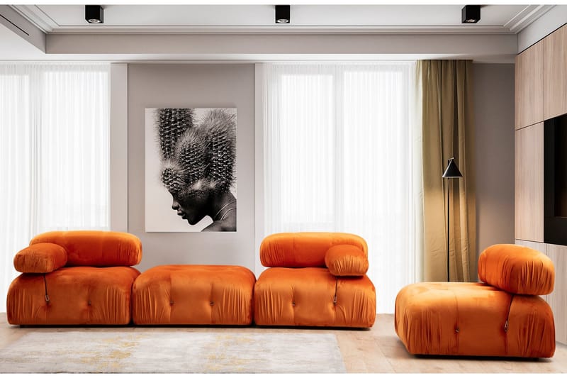 Belgin Høyremodul 95 cm - Oransje - Møbler - Sofaer - Modulsofaer - Øvrige moduler til modulsofa