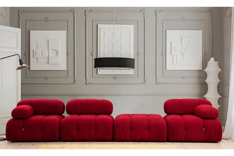 Belgin Venstremodul 95 cm - Rød - Møbler - Sofaer - Modulsofaer - Øvrige moduler til modulsofa