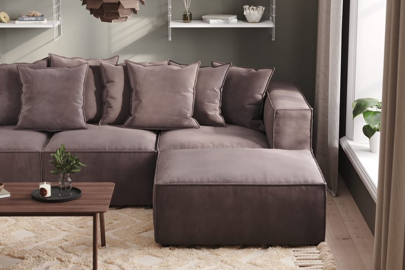 Cubo 1-seters Høyremodul i Fløyel 108 cm bred - Mørk grå - Møbler - Sofaer - Modulsofaer - Øvrige moduler til modulsofa